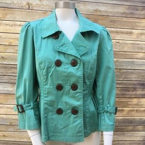 American Rag Cie Teal Green Button Jacket Sz Large